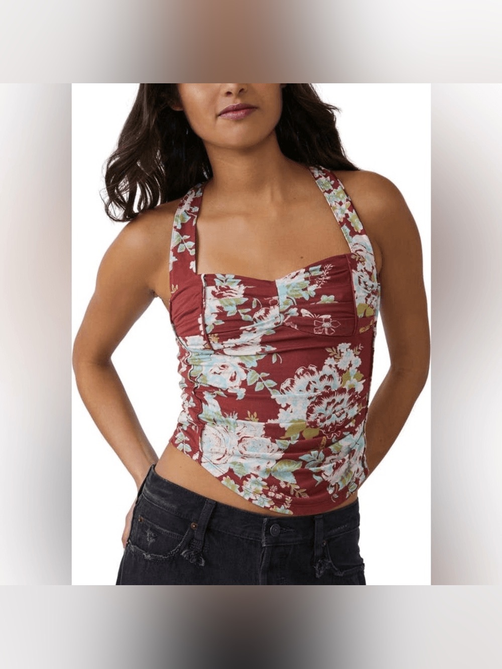 Free People Ginger Snap Crossback Tank In Brown Cinnamon Combo Size Small